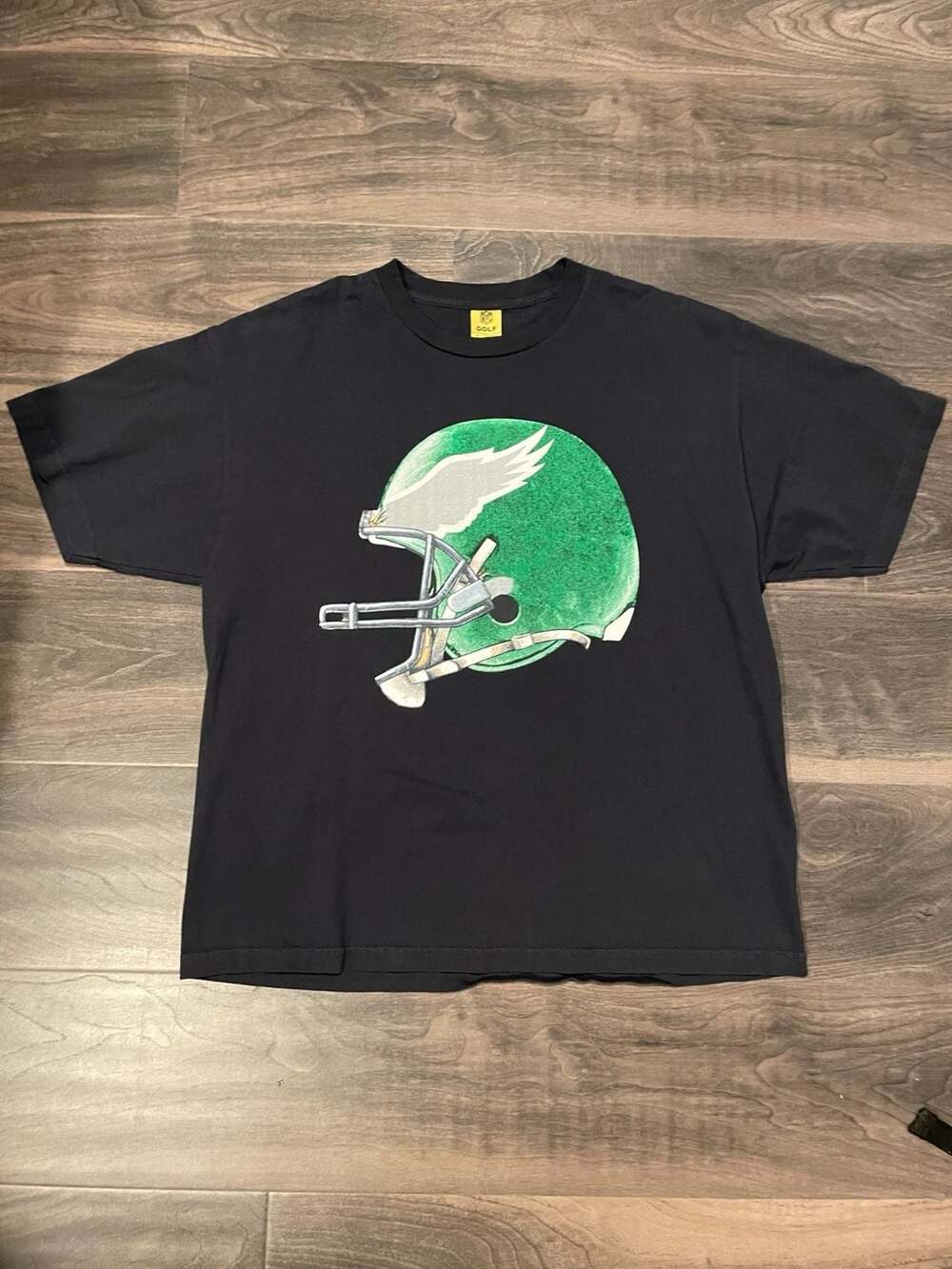 NFL Golf Philadelphia Eagles Helmet T-Shirt Black Size L